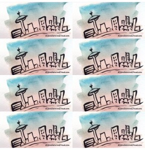 Watercolor of Toronto Skyline by Alison Garwood-Jones
