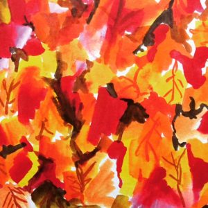 Autumn leaves painted with Tombow Brush Pens.