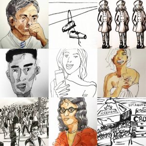 Collage of drawings by Alison Garwood-Jones