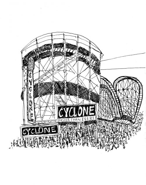 Coney Island Cyclone Coaster Illustration by Alison Garwood-Jones