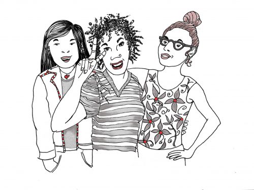 Girls on the Bus illustration by Alison Garwood-Jones