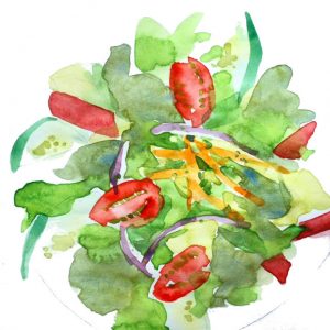 Traveller's Salad Sketch by Alison Garwood-Jones