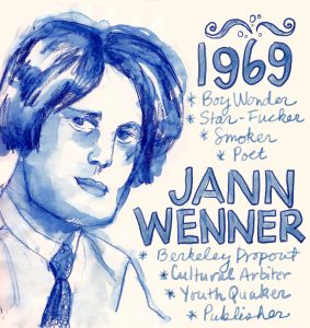 Jann Wenner sketch by Alison Garwood-Jones