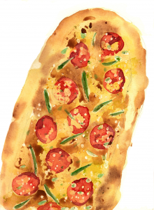 Pizza painting by Alison Garwood-Jones