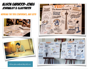 Alison Garwood-Jones drawing at TEDx
