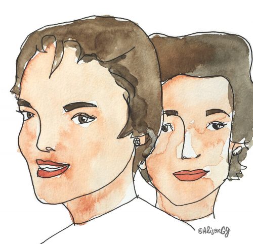 Jacqueline and Lee Bouvier illustration by Alison Garwood-Jones