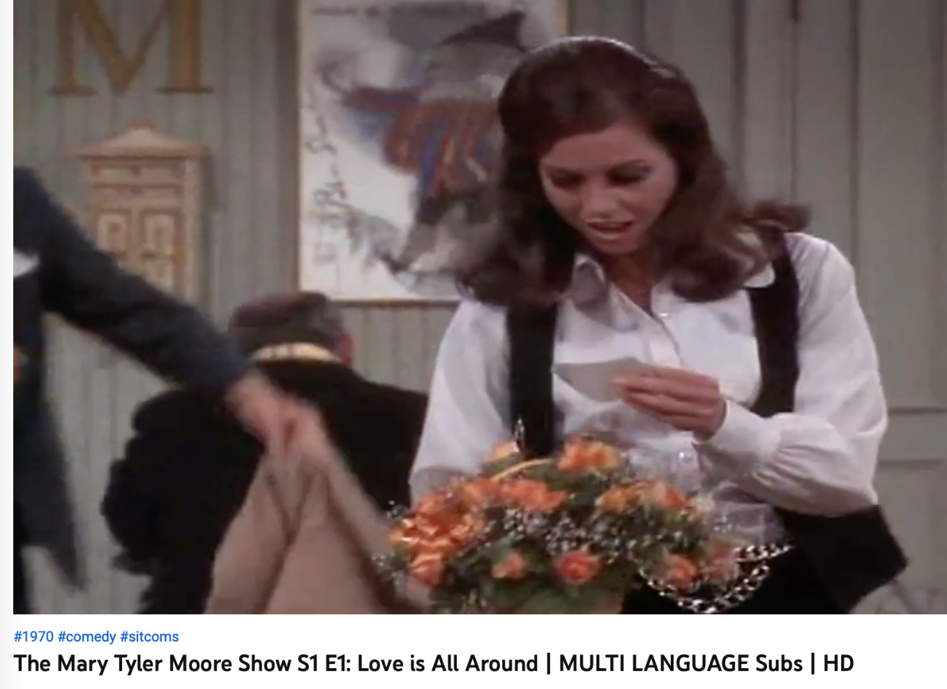 Mary Richards getting flowers from her ex.