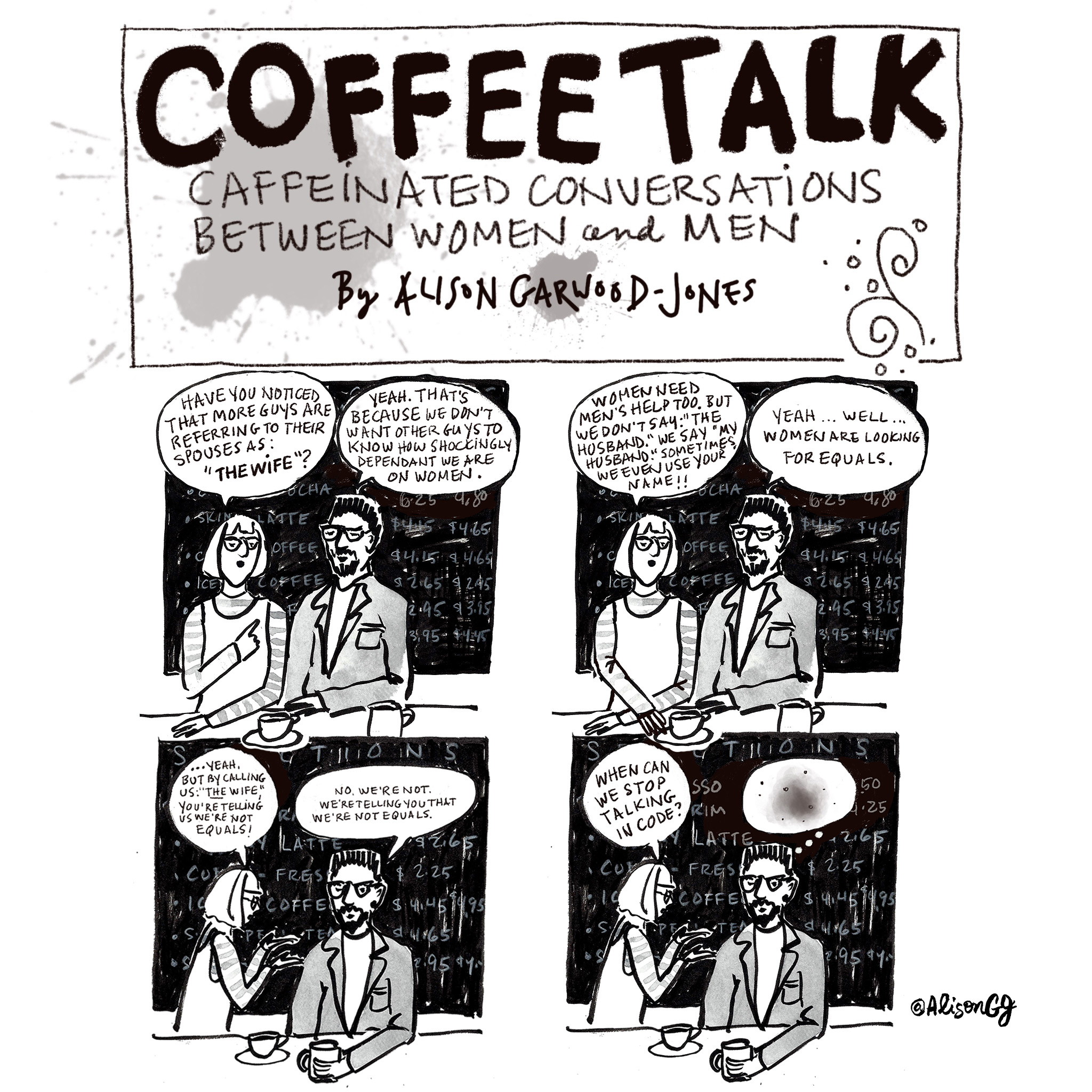 Coffee Talk Cartoon strip by Alison Garwood-Jones